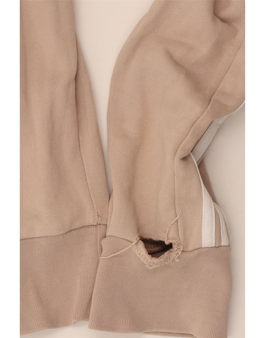 ADIDAS Pull à capuche zippé pour femme UK 16 Grand coton beige