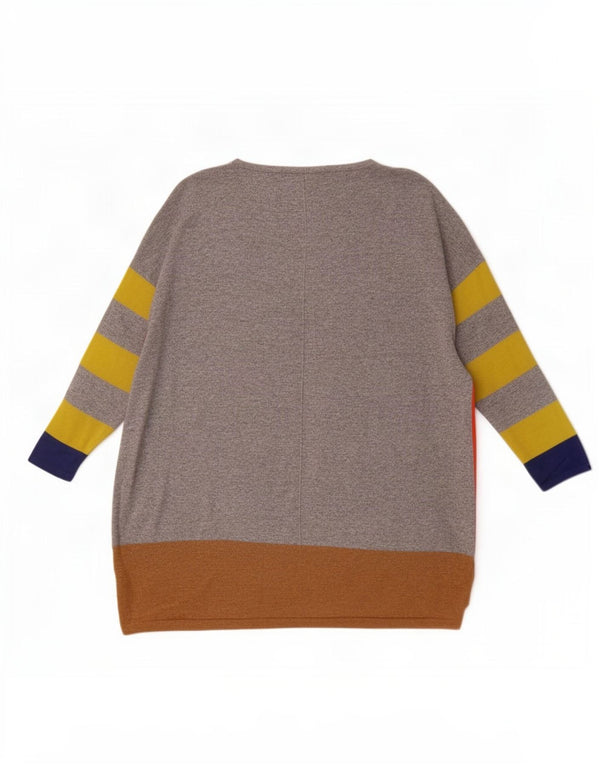 Boden Femme Pull à Manches 3/4 Col Bateau UK 10 Petit Multicolore