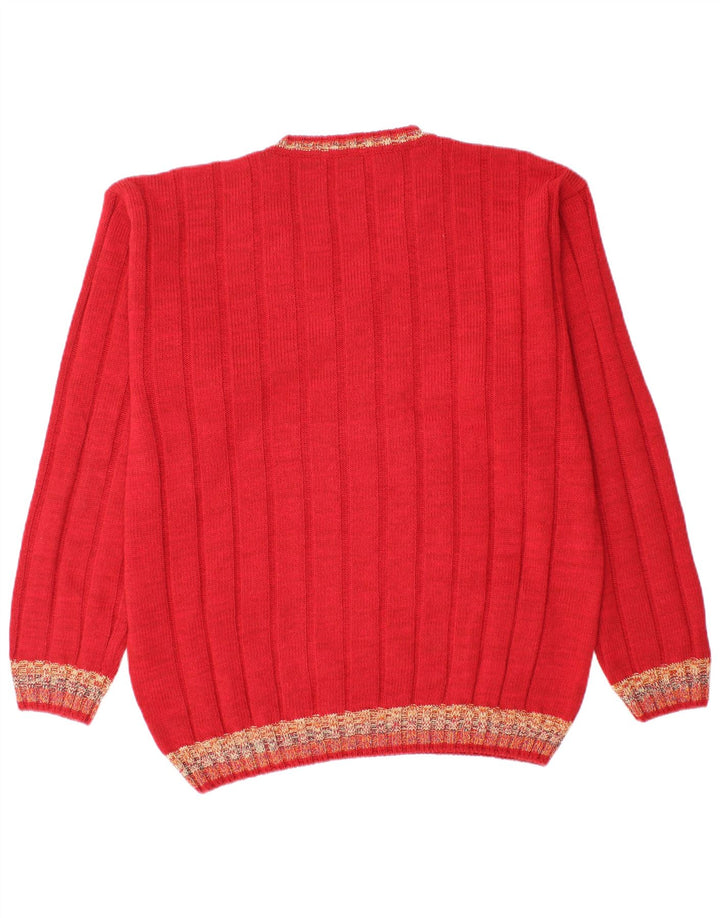 Dardano Pull col V pour homme en laine rouge 2XL