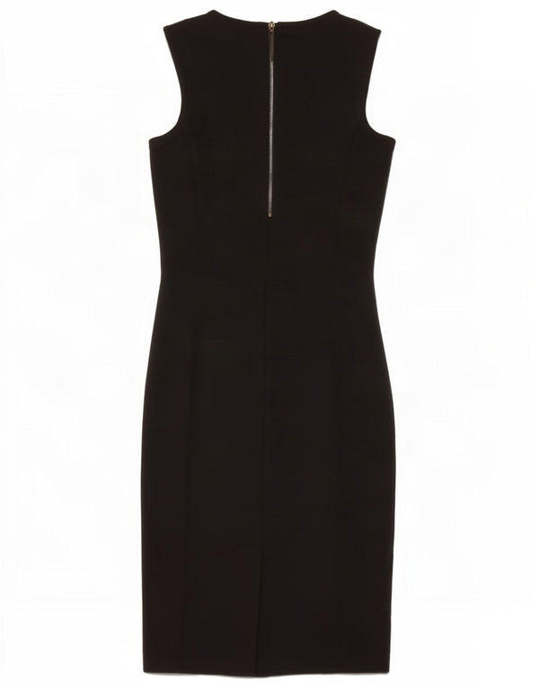 Zara Robe fourreau sans manches pour femme UK 6 XS Viscose noire