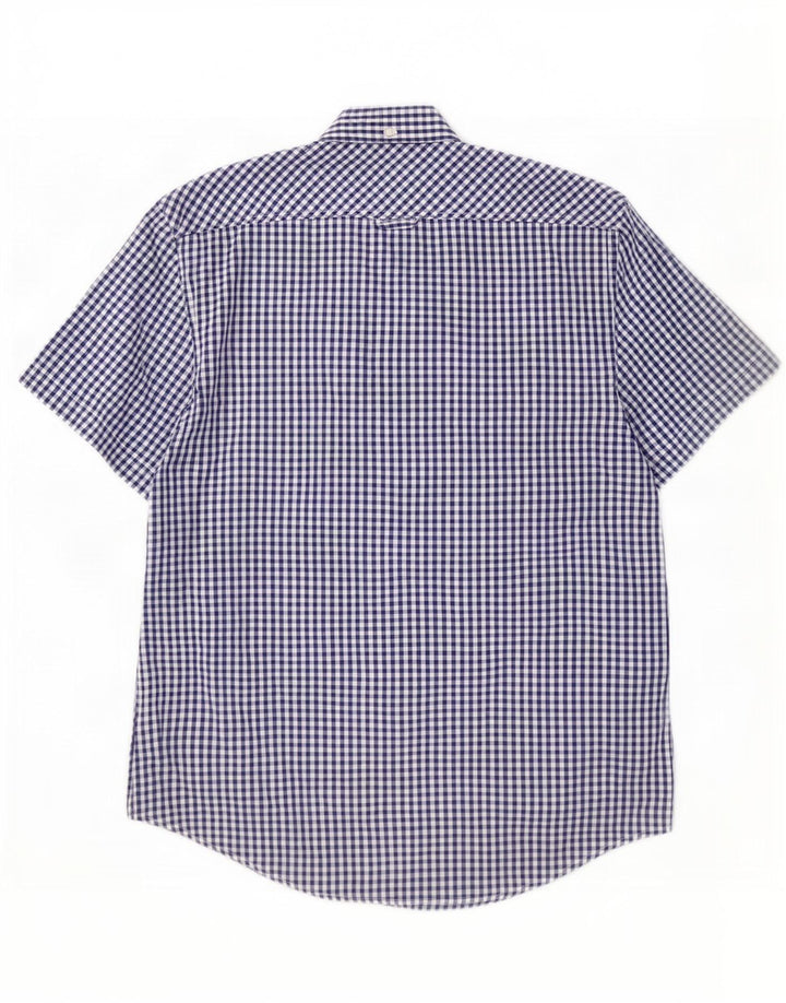 Ben Sherman Chemise à manches courtes pour homme en coton vichy bleu marine moyen