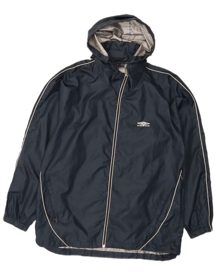 Umbro Veste de pluie à capuche graphique pour homme UK 38 Bleu marine moyen Polyester