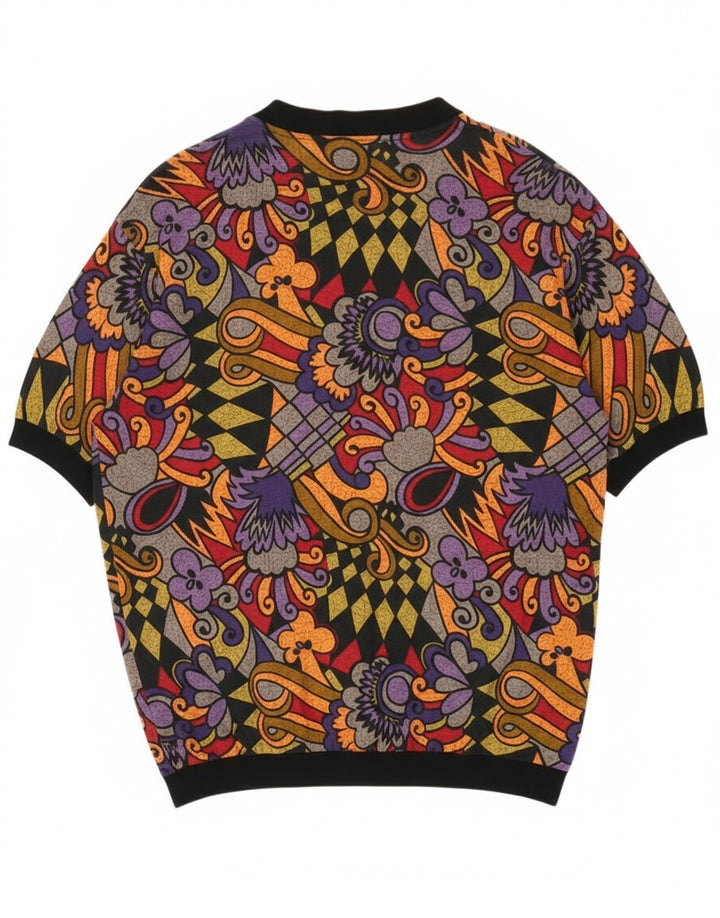 vintage Femmes Surdimensionné Cardigan Top UK 16 Grand Multicolore Géométrique