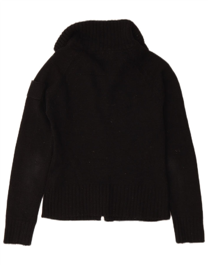 Zara Femme Cardigan Pull UK 12 Moyen Bleu Marine Acrylique