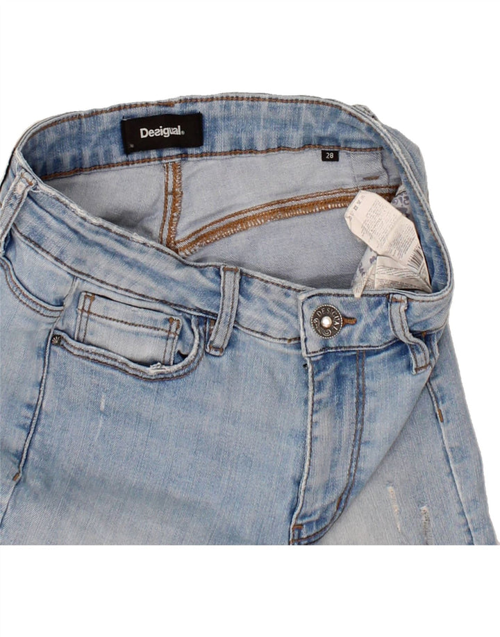 DESIGUAL Womens Distressed Skinny Jeans W28 L38 Blue Vintage Desigual and Second-Hand Desigual from Messina Hembry 