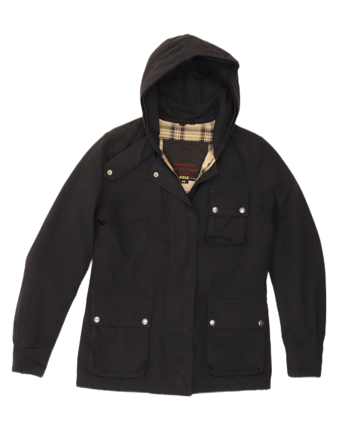 Belstaff Veste utilitaire à capuche pour femme EU 40 Medium Noir Polyamide
