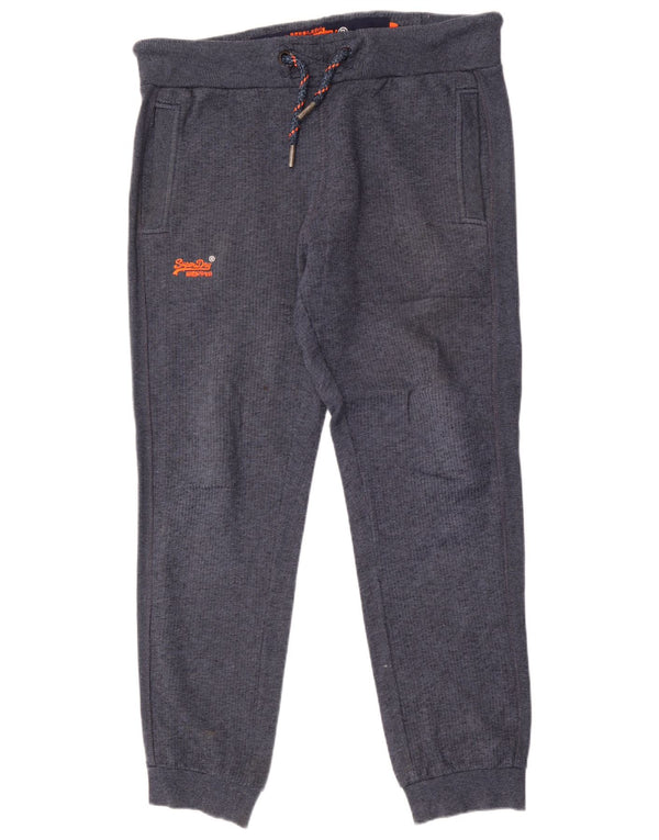 Superdry Homme Pantalon De Survêtement Slim Fit Joggers Large Bleu Marine Coton