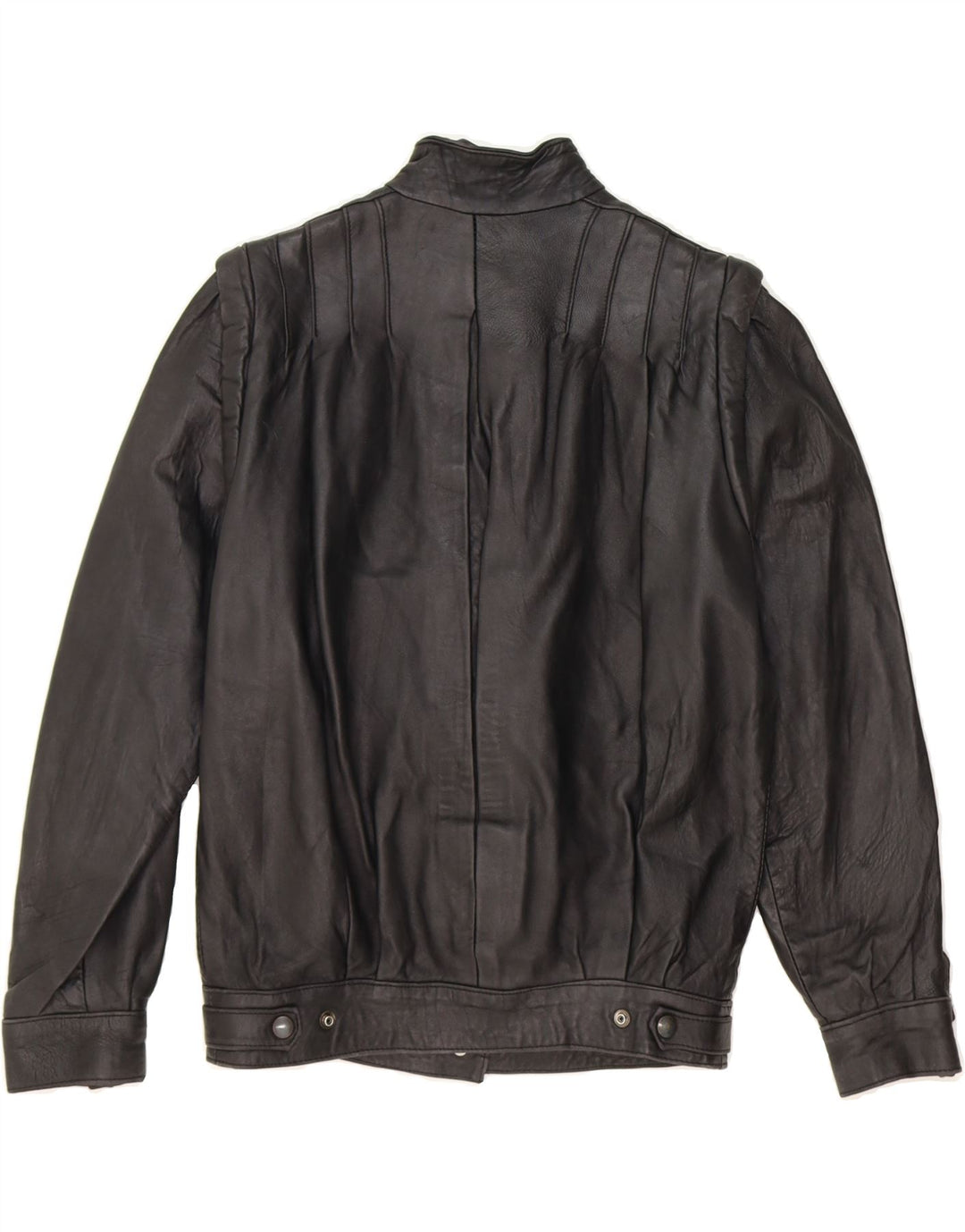VINTAGE Womens Leather Jacket UK 14 Medium Black Vintage Vintage and Second-Hand Vintage from Messina Hembry 