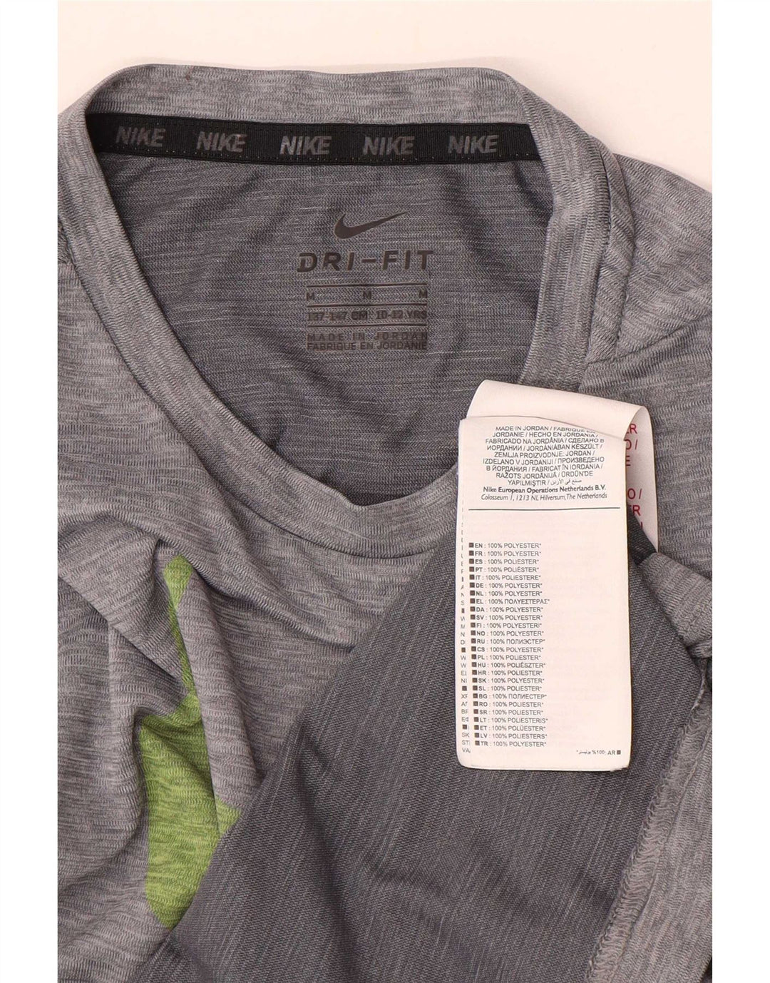 Nike Garçon Dri Fit Graphic T-Shirt Top 10-11 ans Gris Moyen Polyester