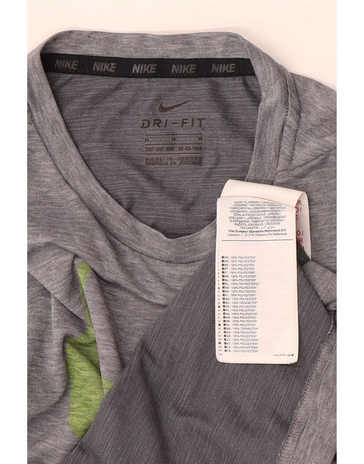 Nike Garçon Dri Fit Graphic T-Shirt Top 10-11 ans Gris Moyen Polyester