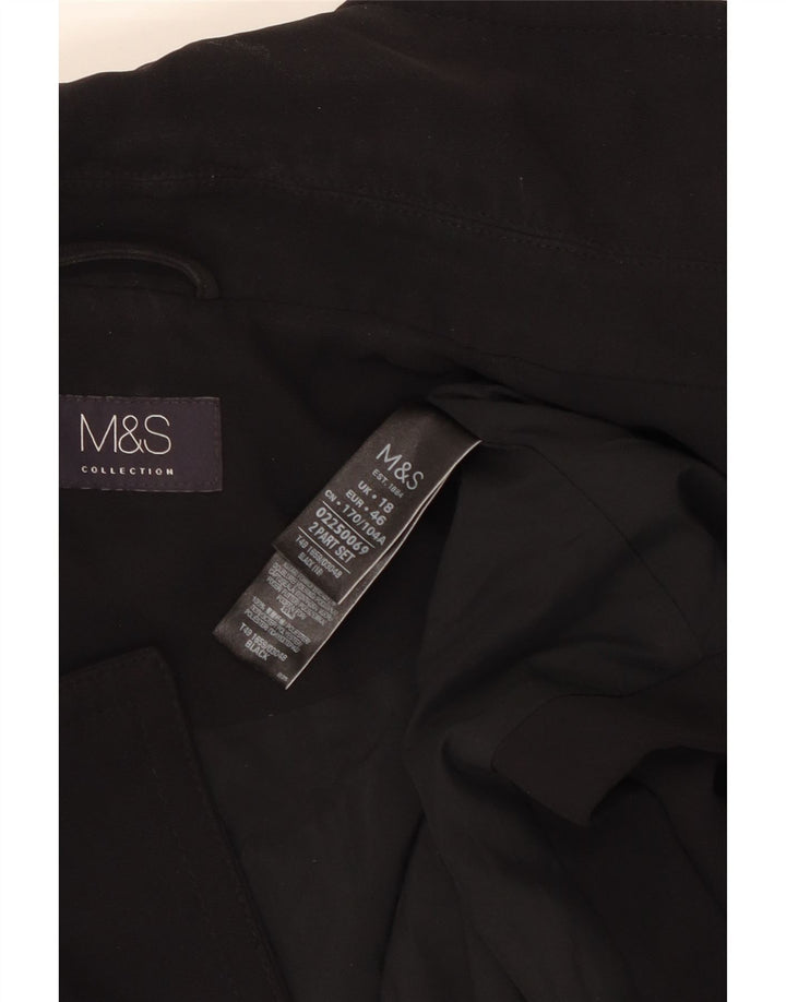 Marks & Spencer Veste blazer longue sans manches pour femme UK 18 XL Noir