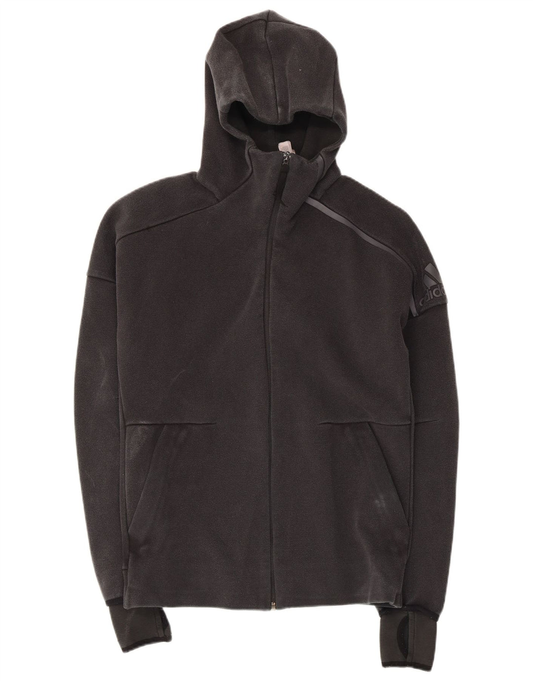 ADIDAS Pull à capuche zippé pour homme Petit coton noir
