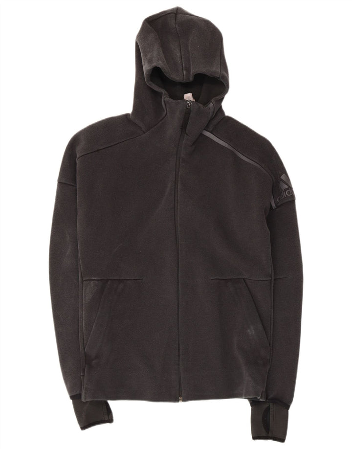 ADIDAS Pull à capuche zippé pour homme Petit coton noir