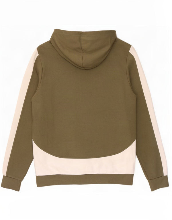 Jack Wills Pull à capuche graphique pour hommes en coton color block grand kaki
