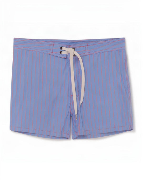 Sundek Short de bain pour homme en polyester à fines rayures bleu moyen