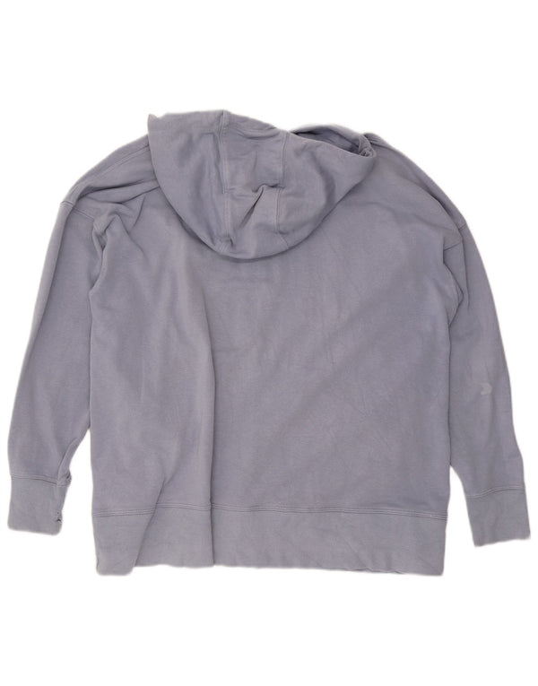 Dkny Pull à capuche zippé pour femme UK 16 Large Bleu Coton