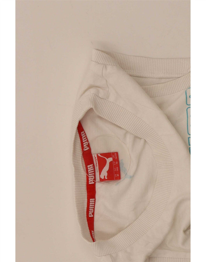 Puma Débardeur Graphique Garçon 9-10 Ans Blanc Taché