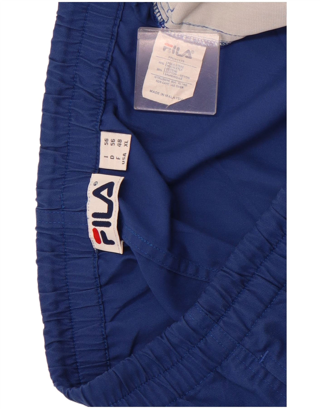 FILA Short de Sport Homme XL Bleu Polyester