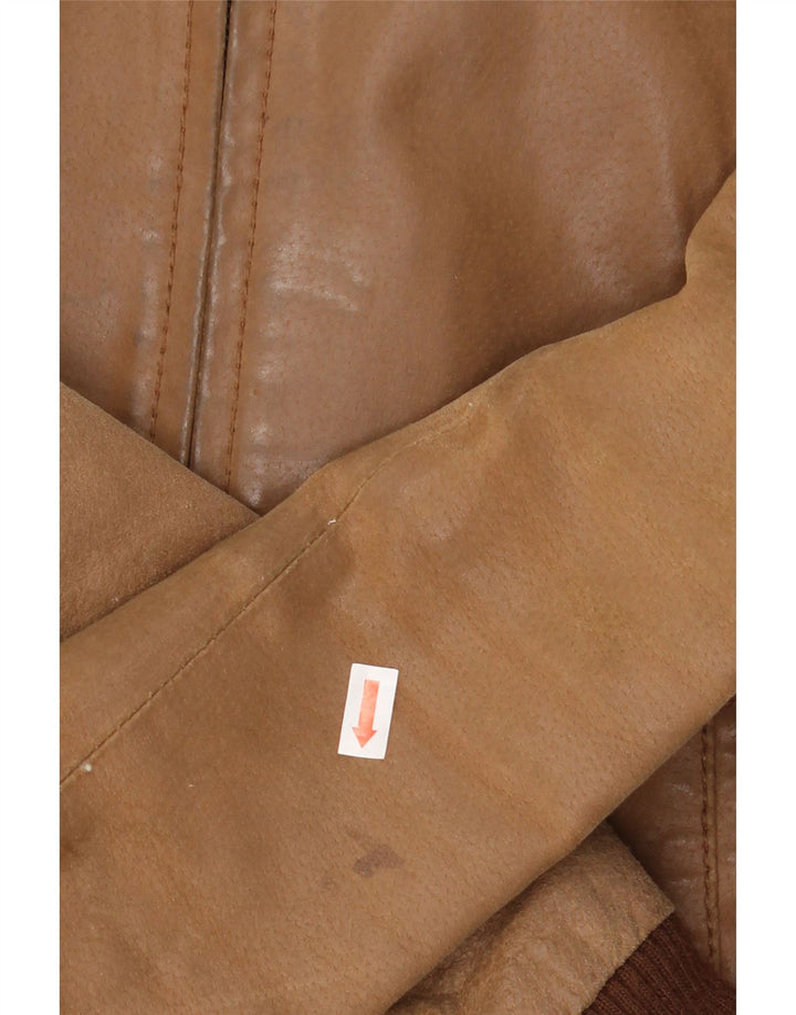 CONBIPEL Womens Bomber Leather Jacket IT 44 Medium Beige Leather Vintage Conbipel and Second-Hand Conbipel from Messina Hembry 