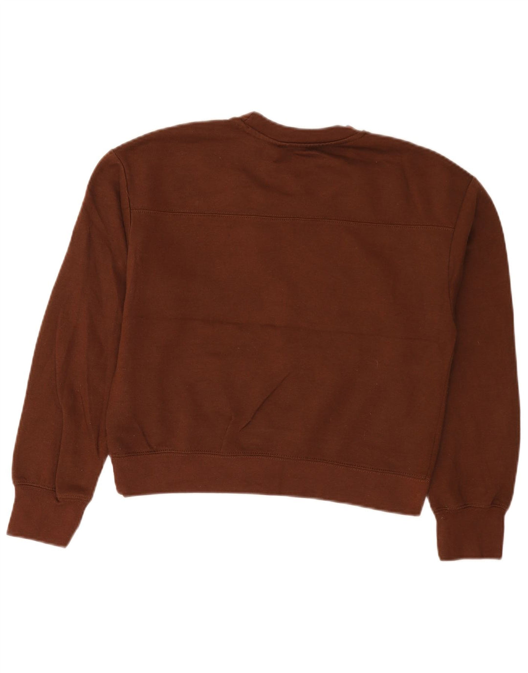 Zara Womens Crop Sweatshirt Jumper UK 10 Petit Marron Polyester