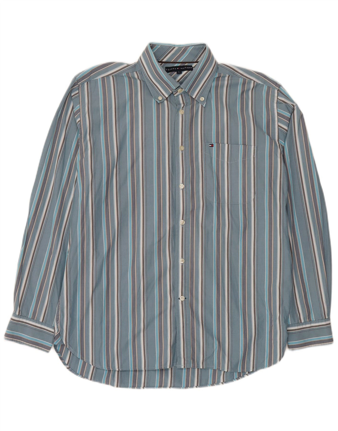 Tommy Hilfiger Chemise Homme Large Bleu Rayé Coton
