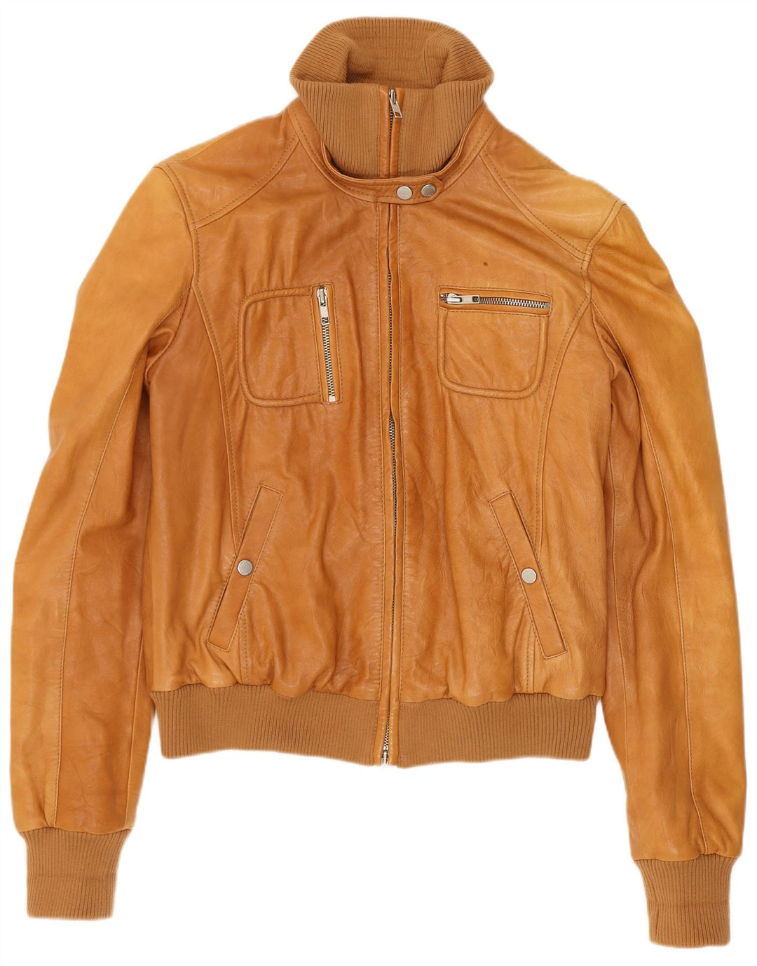 Massimo Rebecchi Veste en cuir bomber pour femme IT 44 Marron moyen
