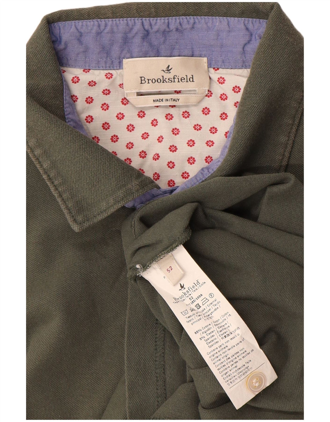 Brooksfield Polo Homme IT 52 Large Kaki Coton