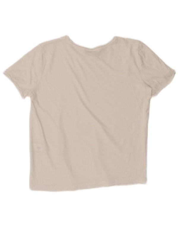 Zara Womens Crop T-Shirt Top UK 10 Petit Coton Blanc