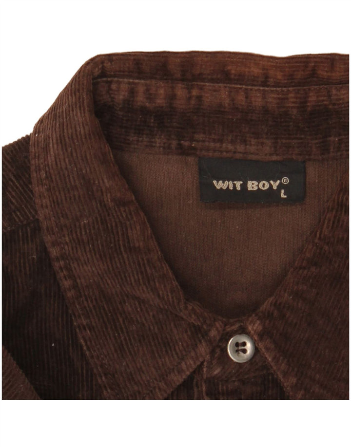 Wit Boy Chemise en velours côtelé pour homme Grand coton marron