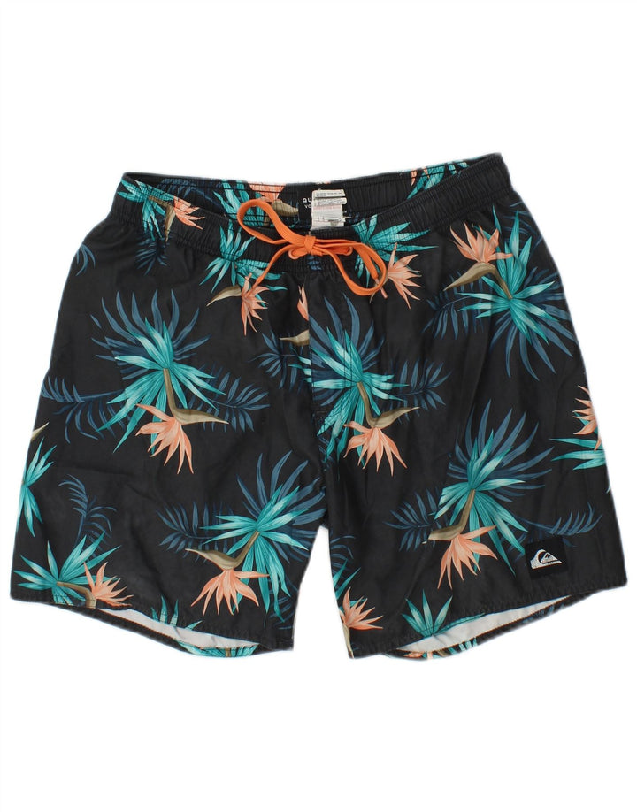 Quiksilver Short de Bain Homme Bleu Marine Moyen Floral Polyester