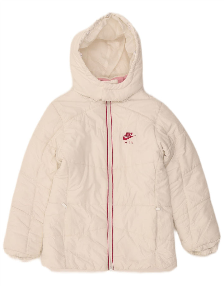 NIKE Veste matelassée à capuche pour fille 8-9 ans Small Blanc Polyester