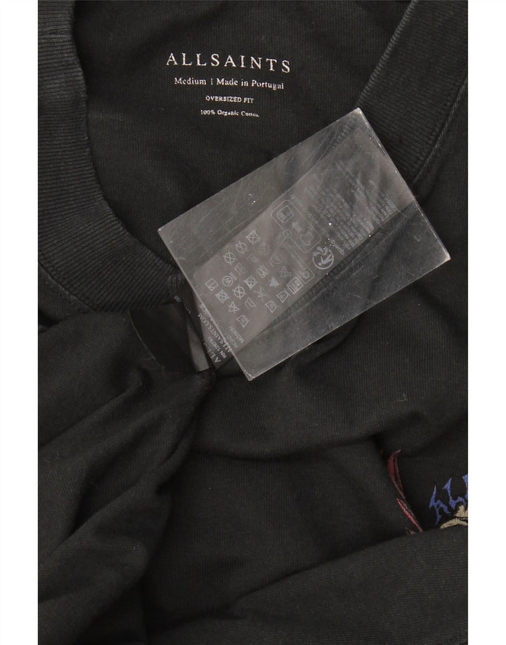 ALL SAINTS T-Shirt Graphique Oversize Homme Noir Moyen Coton