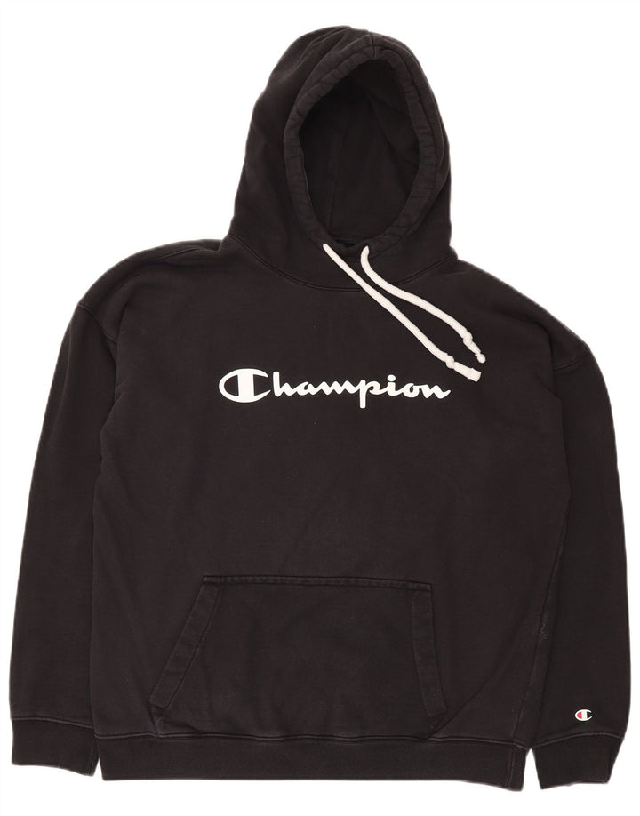 CHAMPION Pull à Capuche Graphique Homme Noir Moyen Coton