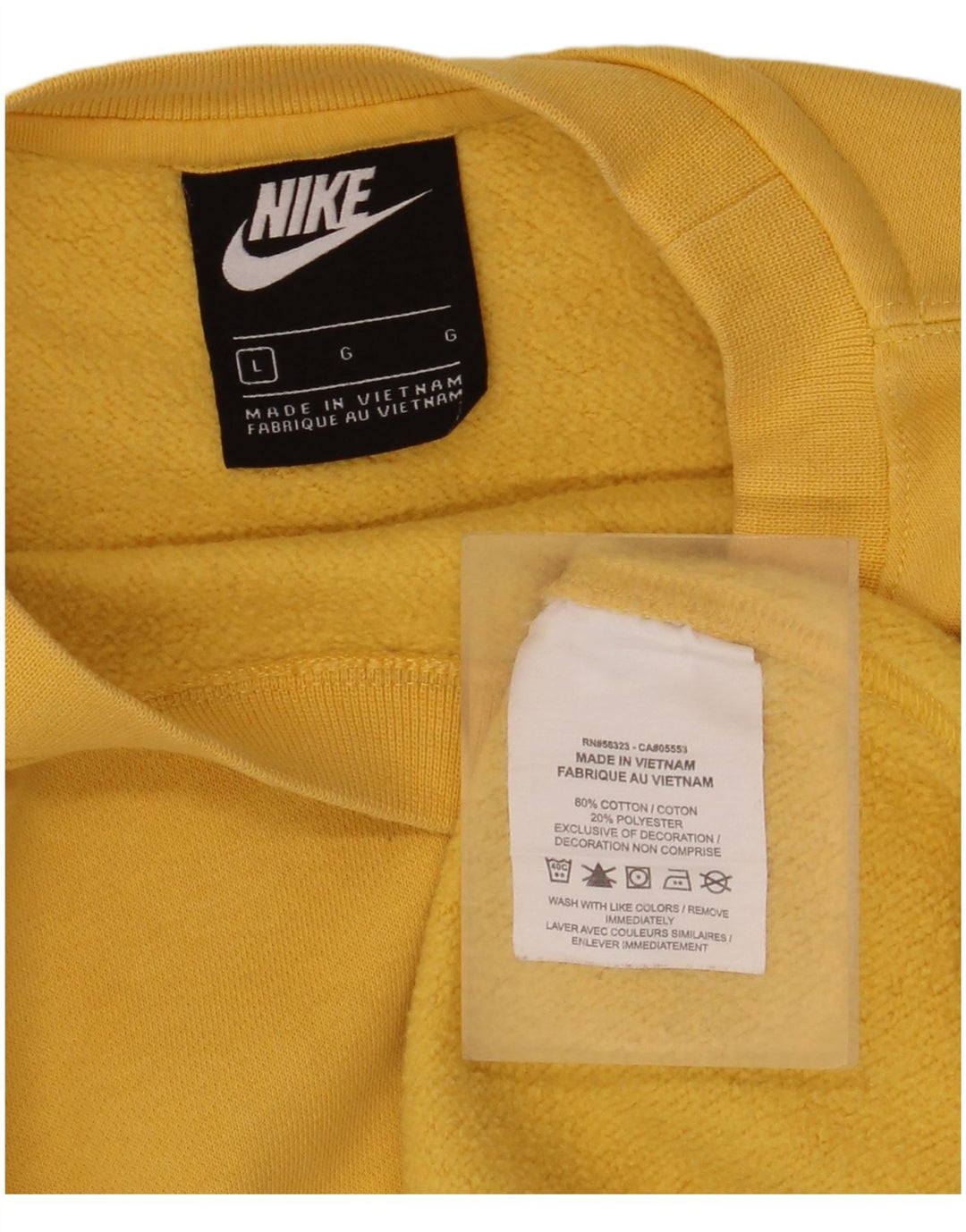 NIKE Sweat-shirt pour homme en coton jaune Large