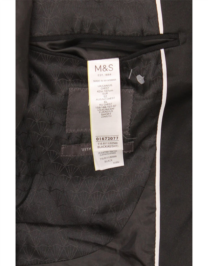 Marks & Spencer Veste blazer à 1 bouton pour homme UK 42 Large Noir Polyester