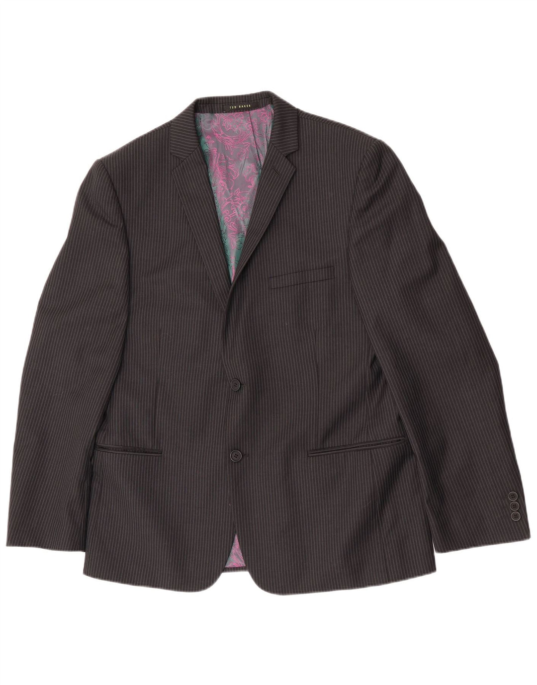 Ted Baker Veste blazer à 2 boutons pour homme UK 42 XL en laine à fines rayures noires