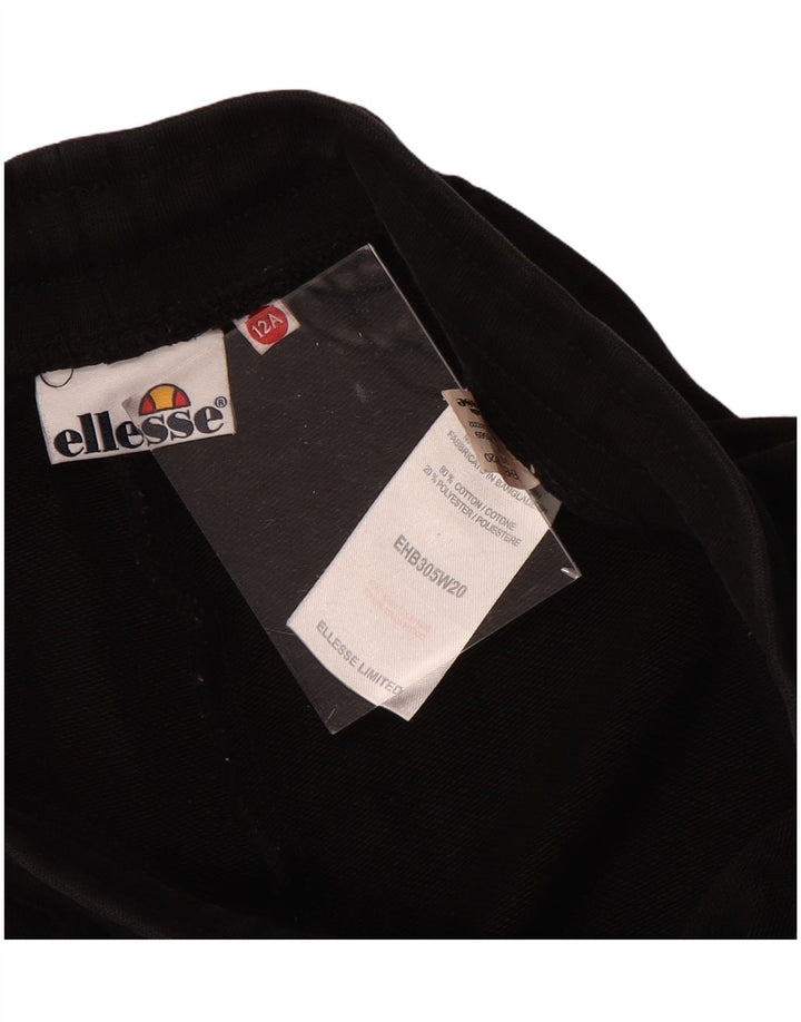 ELLESSE Pantalon de Survêtement Graphique Garçon 11-12 ans Noir Coton
