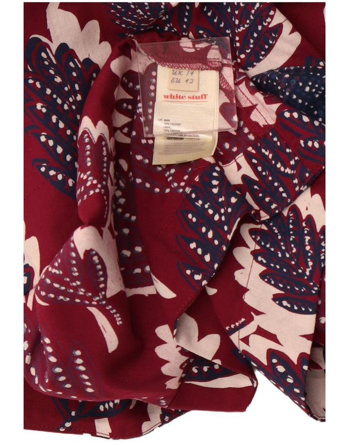 WHITE STUFF Jupe trapèze pour femme UK 14 Large W34 Viscose florale rose