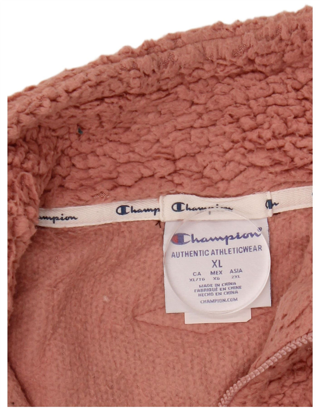 CHAMPION Pull polaire surdimensionné à col zippé pour femme UK 18 XL Rose