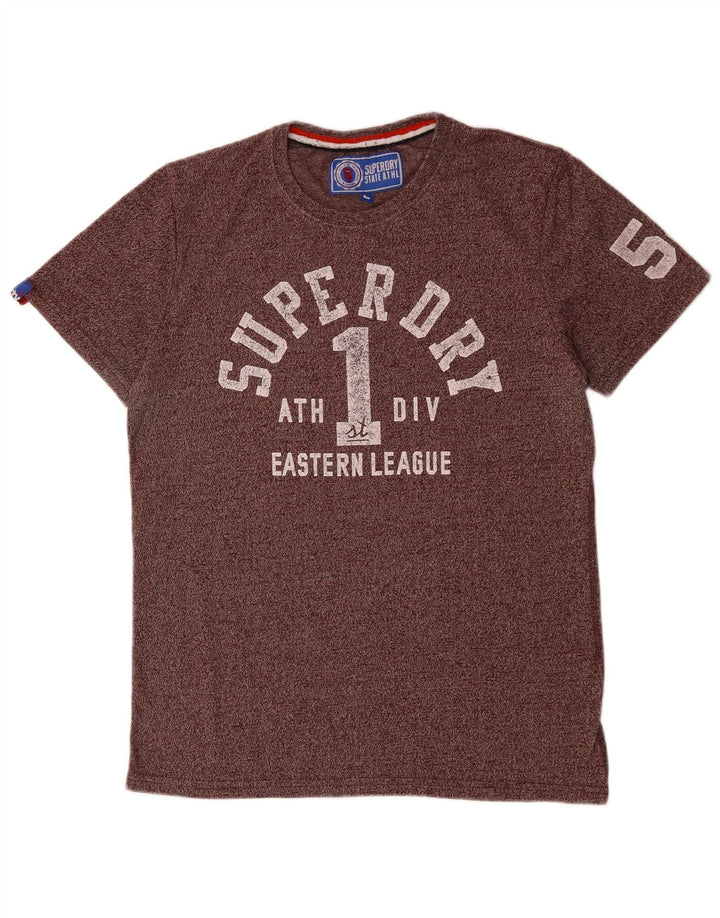 SUPERDRY Homme T-Shirt Graphique Haut Large Violet Moucheté Coton