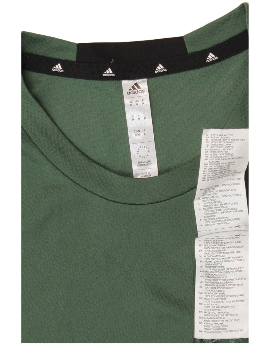 Adidas Homme Aeroready T-Shirt Top Vert Moyen Polyester