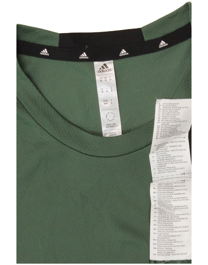 Adidas Homme Aeroready T-Shirt Top Vert Moyen Polyester