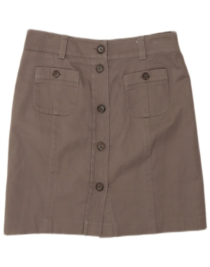 Oasis Jupe midi régulière pour femme US 10 Large W30 Coton marron