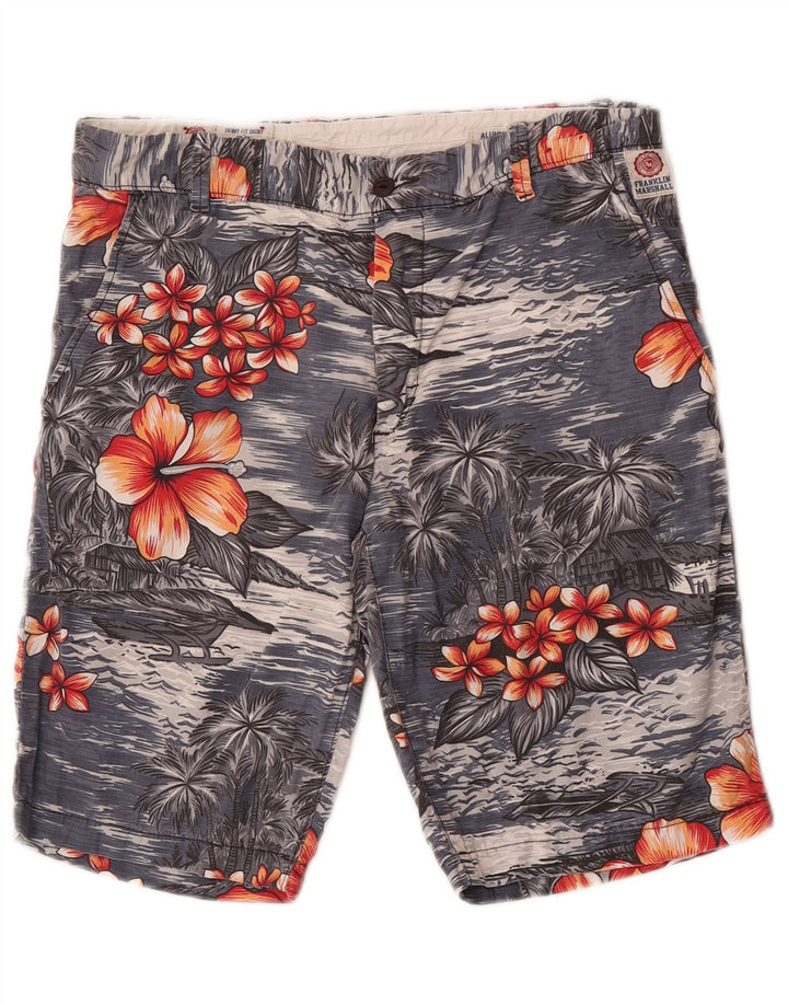 Franklin Marshall Short Leo Chino W31 Homme Bleu Marine Moyen Hawaïen