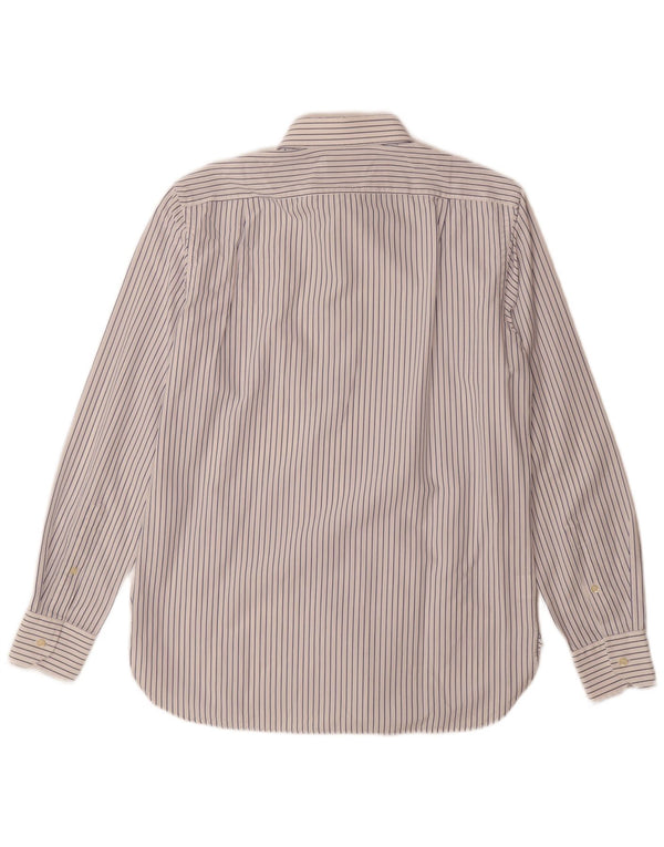 Boggi Mens Milano Tailored Fit Shirt Taille 40 15 3/4 Medium White Pinstripe