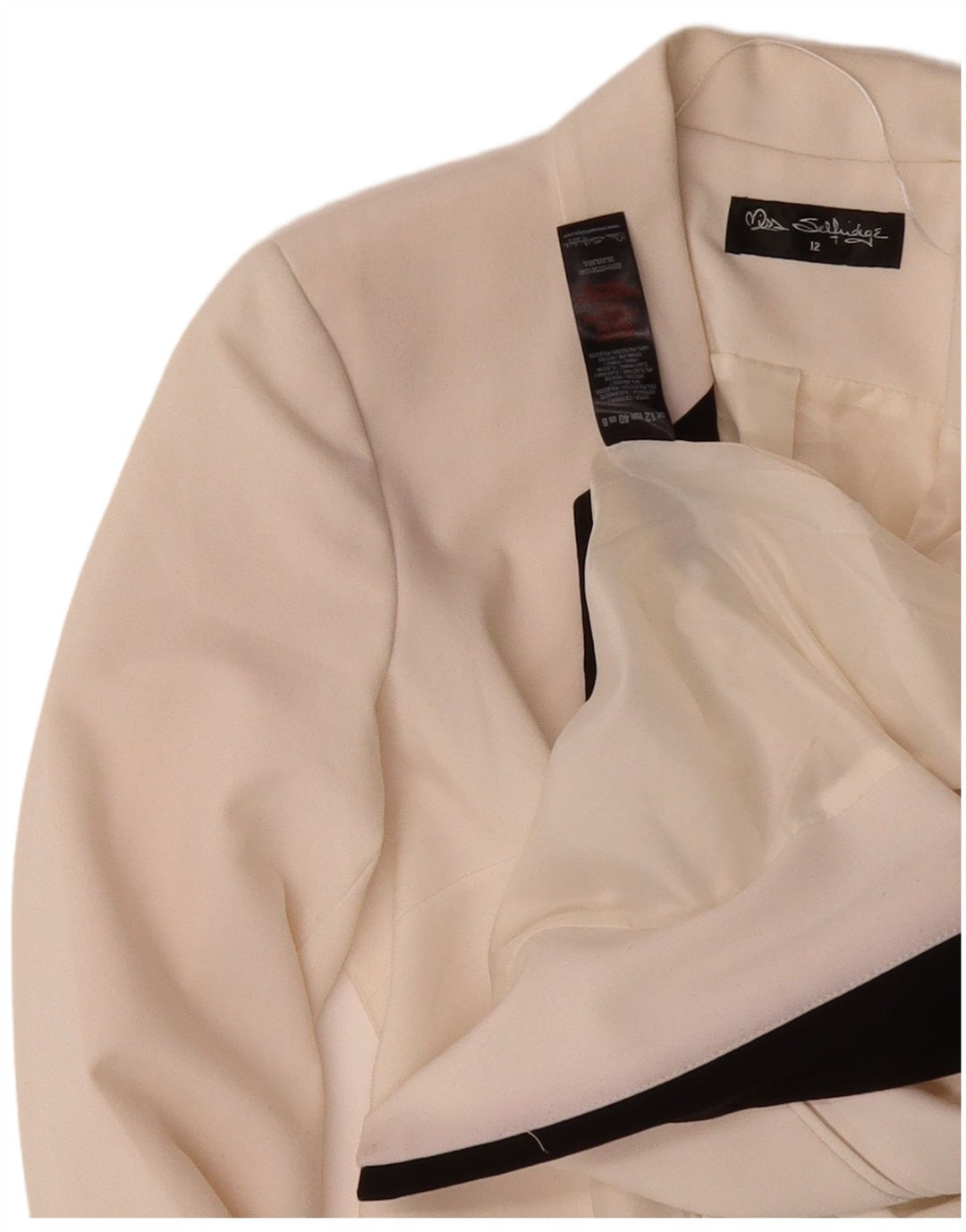 MISS SELFRIDGE Womens Open Blazer Jacket UK 12 Medium White Colourblock