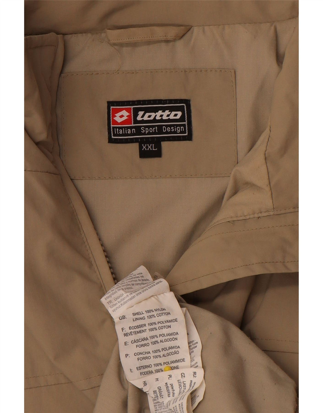 Lotto Veste Bomber Homme UK 44 2XL Beige Nylon