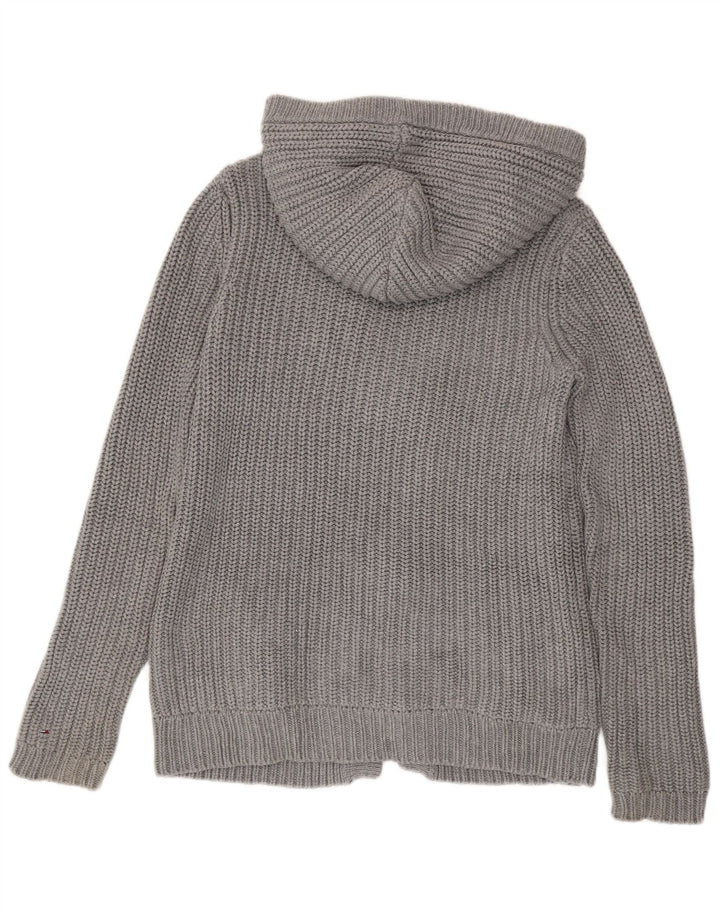 Tommy Hilfiger Cardigan à capuche pour homme en coton gris moyen