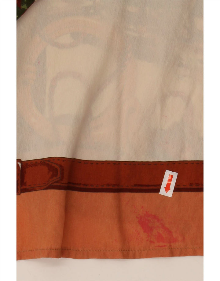 GABRI ELLE LA CAMICIA Chemisier graphique pour femme UK 16 Large Off White