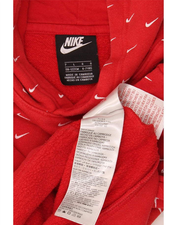 Nike Pull à capuche garçon 6-7 ans Rouge Coton